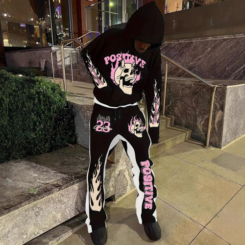 High street hoodie two piece men