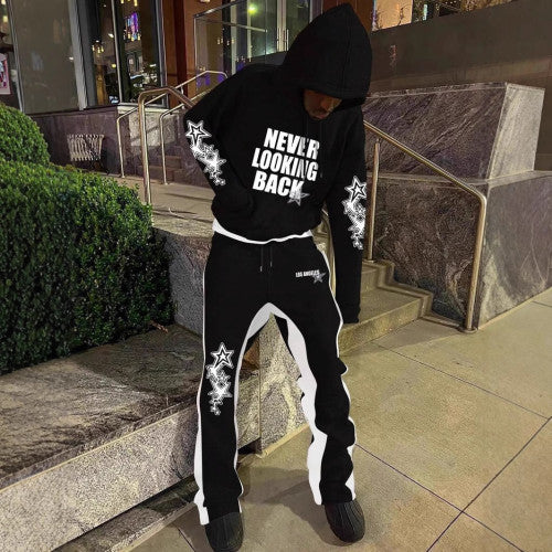 Men’s Striped straight pants loose leg sweat pants